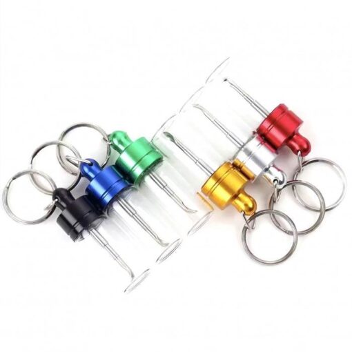 Keyring Pill Jar with Extendable Spoon