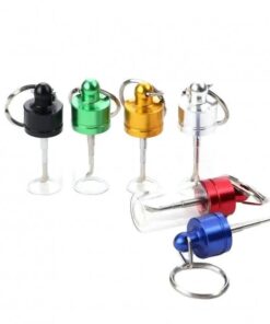 Keyring Pill Jar with Extendable Spoon