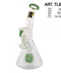 Thug Life | 7" Cube Perc Green Glass Water Pipe - Headshop.com