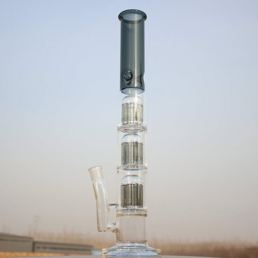 Approx. 19" Triple Tree Percolator Glass Water Pipe - Headshop.com