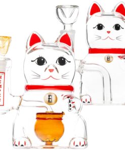 Hemper Lucky Money Cat Glass Water Pipe | 14mm F - Headshop.com