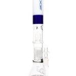 ROOR 18" Tech Stemless Multicolor Beaker Bong – Multi Percs – 5mm Glass