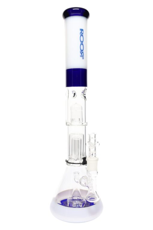 ROOR 18" Tech Stemless Multicolor Beaker Bong – Multi Percs – 5mm Glass