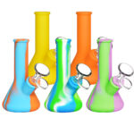 Silicone Beaker Travel Water Pipe- 5" / 14mm F / Colors Vary - Headshop.com
