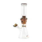 Empire Glassworks Beaker Water Pipe with Save the Bees design, 14" heavy wall borosilicate glass, front view