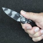 Enlan Camo Steel And Black G10 Handle Folding Knife