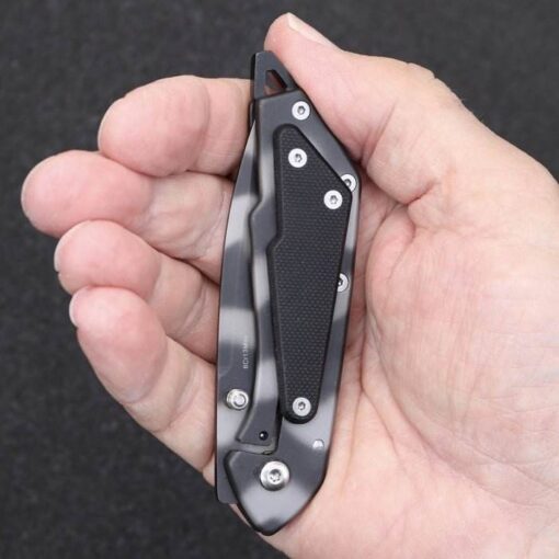 Enlan Camo Steel And Black G10 Handle Folding Knife
