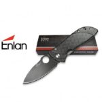 Enlan Imitation Carbon Fibre Handle Folding Knife 10cm
