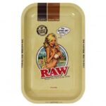RAW Bikini Girl Small Metal Rolling Tray – 18cm x 12.5cm
