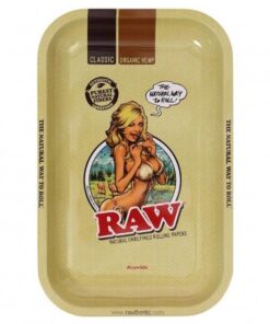 RAW Bikini Girl Small Metal Rolling Tray – 18cm x 12.5cm