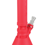 EYCE Silicone Beaker Bong in vibrant red, durable design, ideal for dry herbs, side view