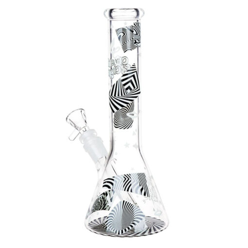 Cheech & Chong Glass Optical Illusion Glow Beaker Bong - 10" - Headshop.com