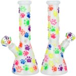 Paws for the Cause Glow in Dark Beaker Water Pipe - 10" / 14mm F - Headshop.com