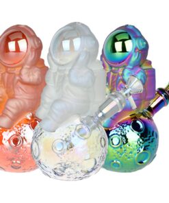 Space Man On The Moon Glass Water Pipe - 6.75" / 14mm F - Headshop.com