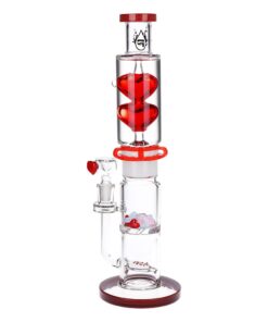 Pulsar Glycerin Hearts Glass Water Pipe with Gem Hearts - 13.75" / 14mm F - Headshop.com