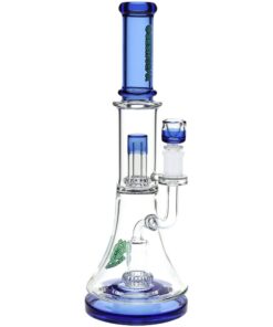 SeshGear Double Showerhead Perc Glass Water Pipe - 13" / 14mm F - Headshop.com