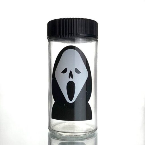Ghost Face Screw On Top Lid Glass Jar 220mL