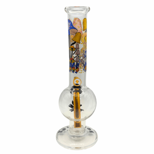 28cm Mushroom Glass Bong – Colourful Printed Design
