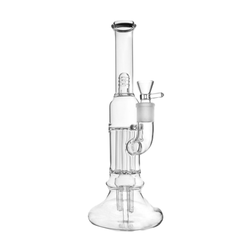 PILOTDIARY 12 Inch Tree Perc Bong with Clear Glass and Sturdy Base - Front View