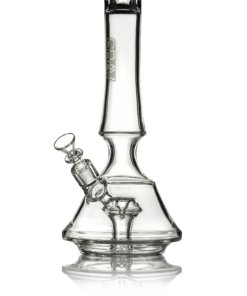GRAV Empress Water Pipe, Clear Borosilicate Glass, 13" Tall, Front View on White Background