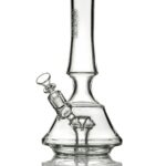 GRAV Empress Water Pipe, clear borosilicate glass bong, 14mm joint, front view on white