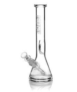 GRAV Medium Clear Beaker Base Water Pipe with Slit-Diffuser Percolator - Front View