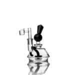 GRAV Orbis Borocca Water Pipe - Compact Beaker Design for Concentrates, Black Accents, 5.5" Tall