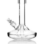 GRAV Small Wide Base Bong with Slit-Diffuser Percolator, 8" Tall, 45 Degree Joint - Front View