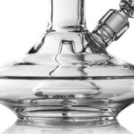 Close-up of GRAV Small Wide Base Bong with Slit-Diffuser Percolator, 8" Height, 32mm Diameter