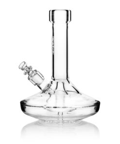 GRAV Small Wide Base Bong with Slit-Diffuser Percolator, 8" Tall, 45 Degree Joint - Front View