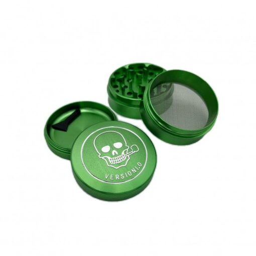 VERSIONI.O Green Aluminium Alloy 4 Piece Grinder Skull 63mm