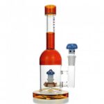 Elite Mushroom Percolator Glass Bong 25cm Amber