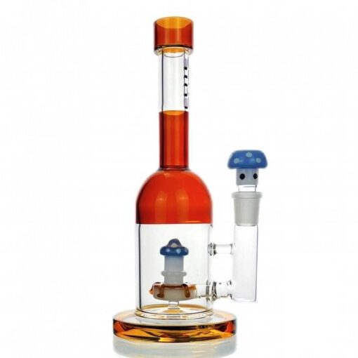 Elite Mushroom Percolator Glass Bong 25cm Amber