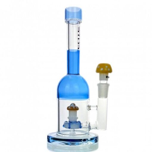 Elite Mushroom Percolator Glass Bong 25cm Blue