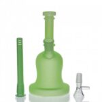 Frosted Luminous Bell Glass Bong 21cm Green