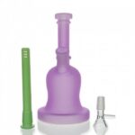 Frosted Luminous Bell Glass Bong 21cm Purple