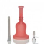 Frosted Luminous Bell Glass Bong 21cm Red
