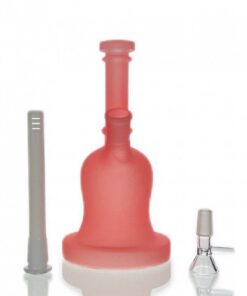 Frosted Luminous Bell Glass Bong 21cm Red