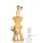 Gold Twister Beaker Glass Bong 15cm