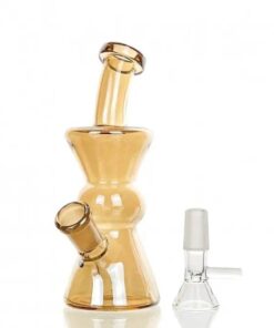 Gold Twister Beaker Glass Bong 15cm