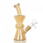 Gold Twister Beaker Glass Bong 15cm