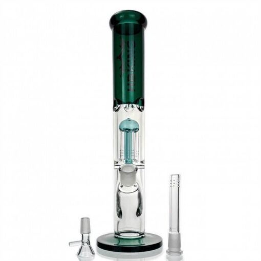 Six Arm Percolator Straight Tube Glass Bong 36cm