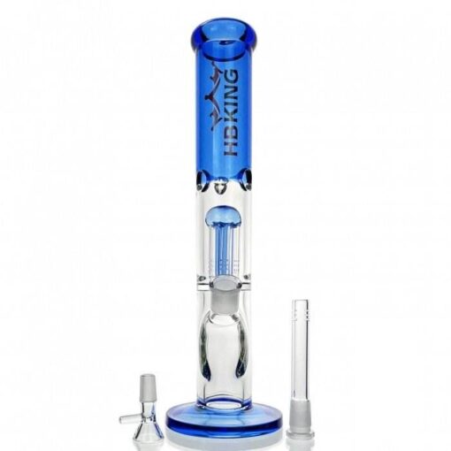 Six Arm Percolator Straight Tube Glass Bong 36cm