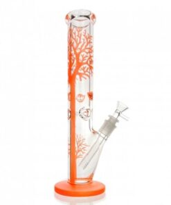Tree Of Life Straight Tube Glass Bong 35cm Orange