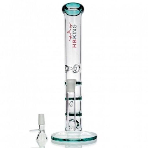 Triple Honeycomb Percolator Straight Tube Glass Bong 28cm