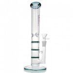 Triple Honeycomb Percolator Straight Tube Glass Bong 28cm Teal
