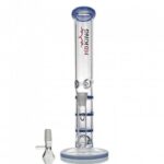 Triple Honeycomb Percolator Straight Tube Glass Bong 28cm