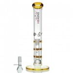 Triple Honeycomb Percolator Straight Tube Glass Bong 28cm