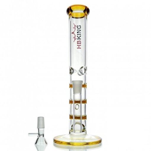 Triple Honeycomb Percolator Straight Tube Glass Bong 28cm