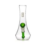 Hemper - Flower Vase Bong - 7" Compact Size with Green Accents - Front View